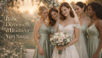 mariage robe demoiselle d'honneur vert sauge