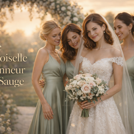 mariage robe demoiselle d'honneur vert sauge